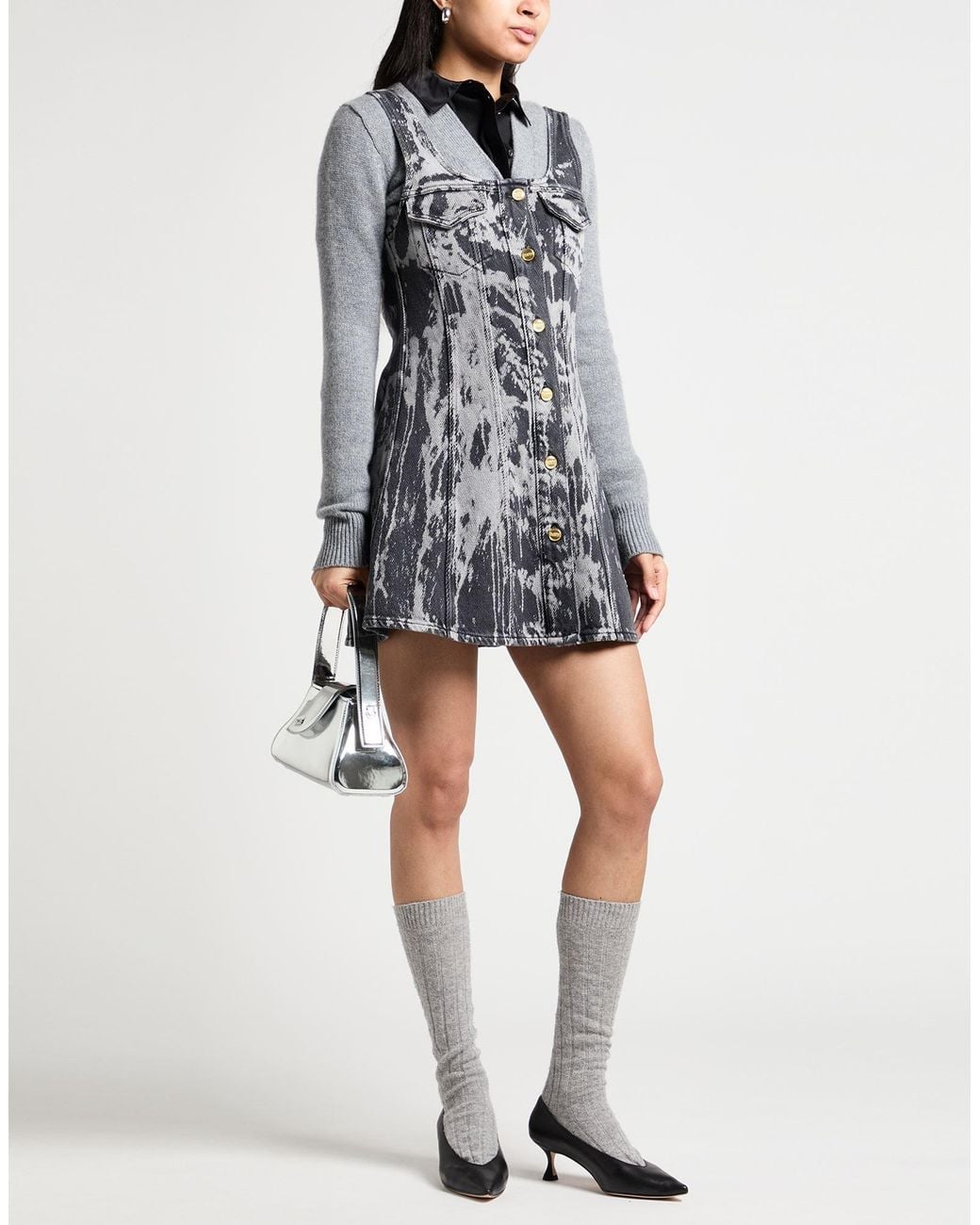 Ganni Black Mini Dress Organic Cotton