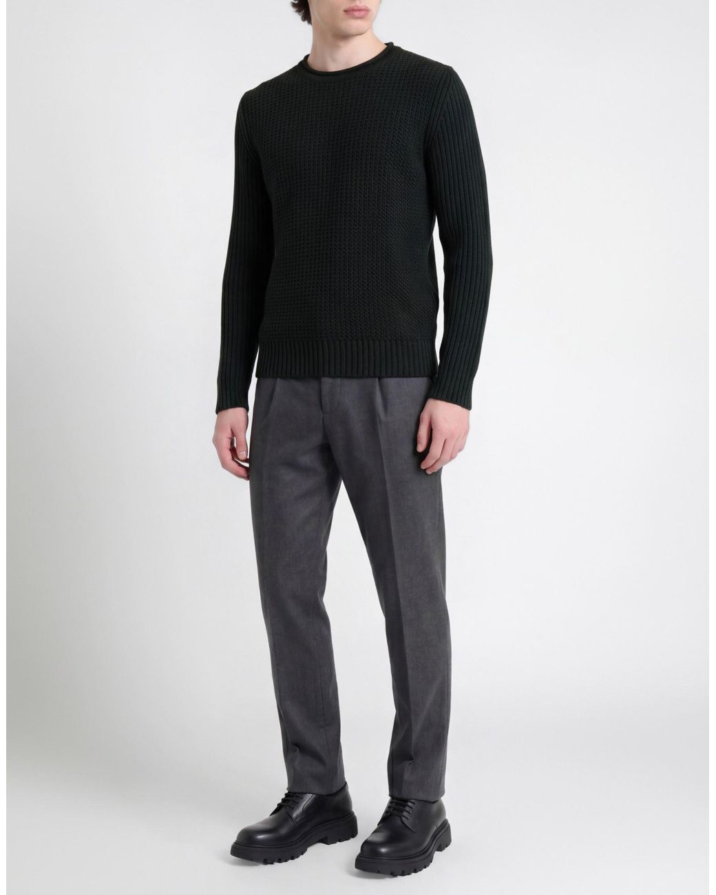 PHILOTINTO Black Sweater Merino Wool, Acrylic for men
