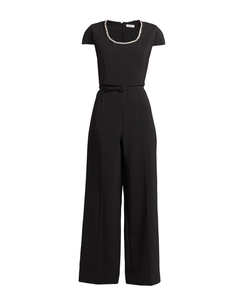 Sandro Black Jumpsuit Polyester, Elastane