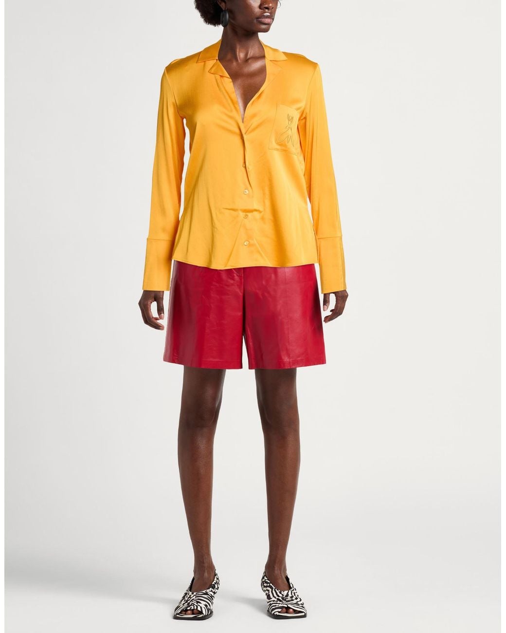 Patrizia Pepe Yellow Shirt Viscose, Elastane