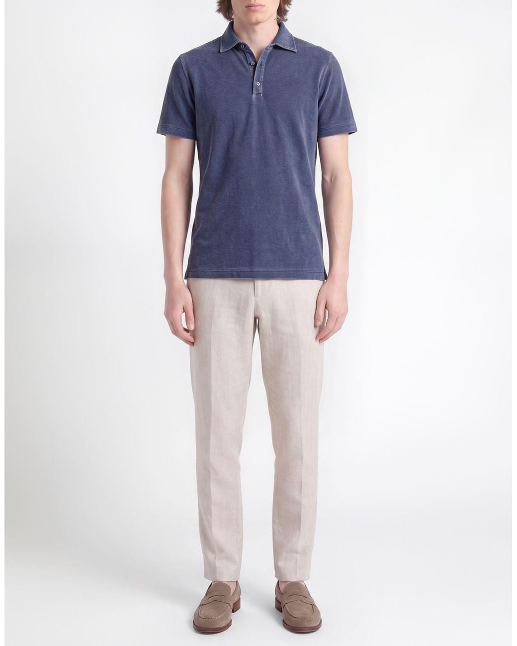 Polo di Moorer in Blue da Uomo
