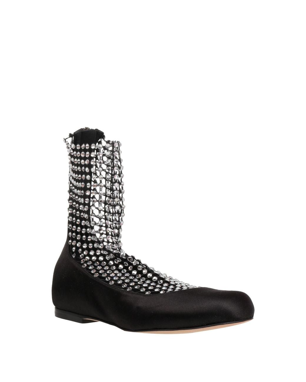 Rene Caovilla Black Ankle Boots Textile Fibers