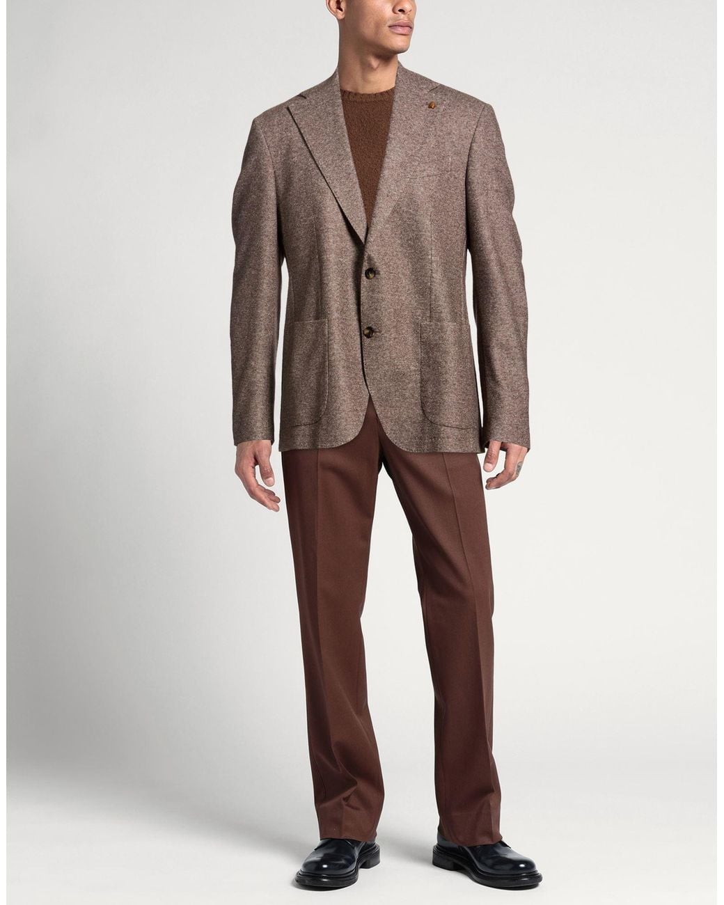 Sartoria Latorre Brown Blazer Wool, Cotton, Polyamide, Cashmere for men