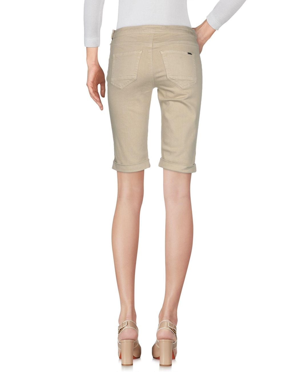 Woolrich Natural Denim Shorts Cotton, Elastomultiester, Elastane