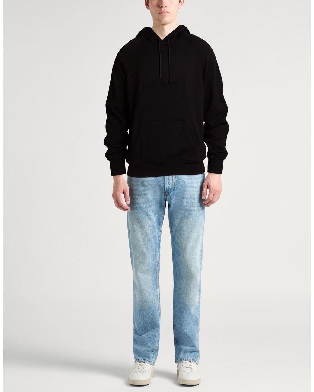 Emporio Armani Black Sweatshirt Cotton, Elastane for men
