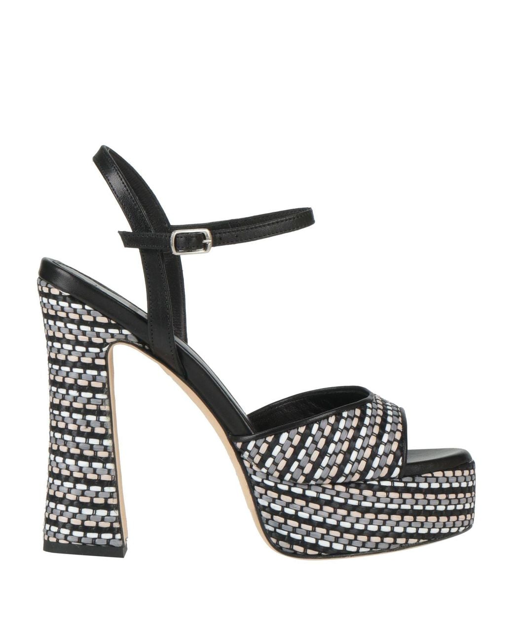 Chantal 1962 Metallic Sandals Leather, Textile Fibers