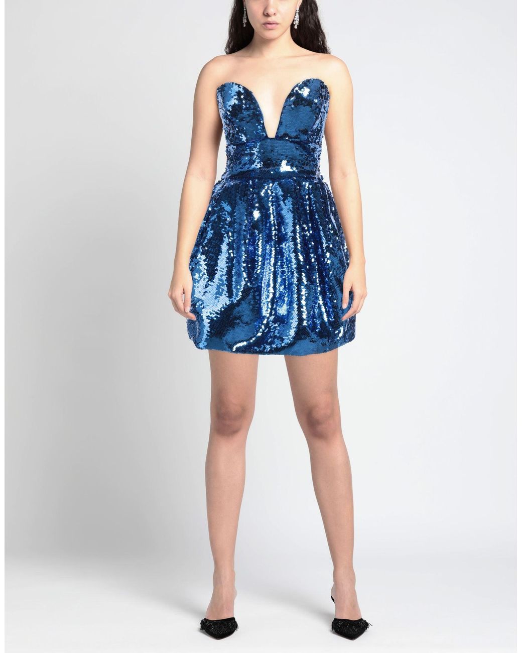 Pinko Blue Mini Dress Polyester