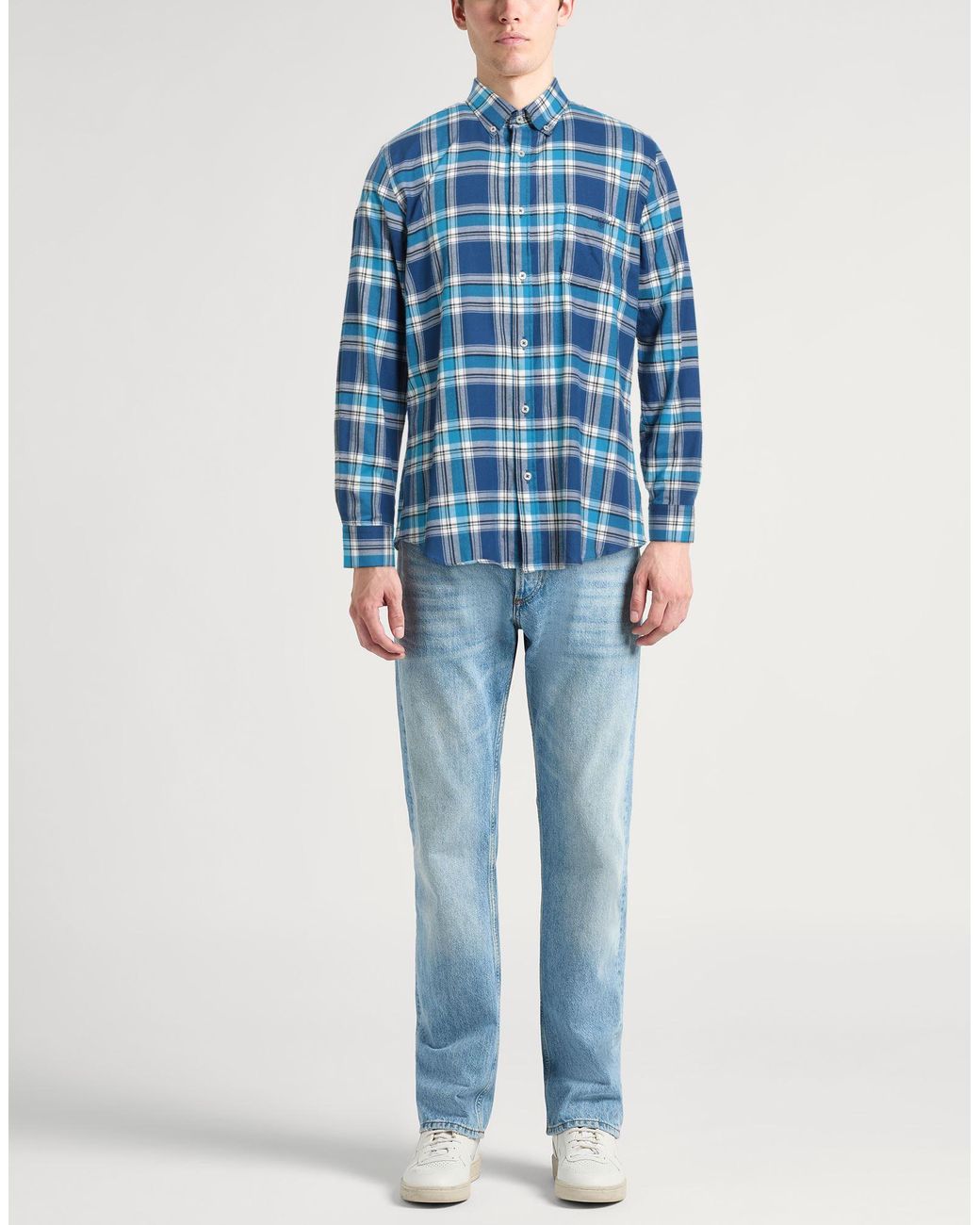 Barbour Blue Shirt Cotton for men