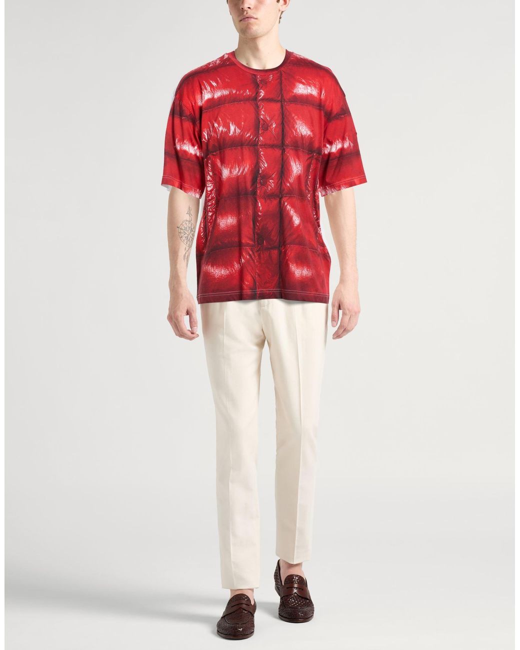 Moncler Red T-Shirt Cotton for men