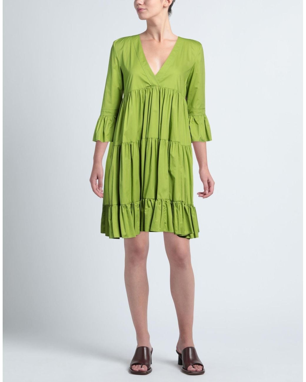 MEIMEIJ Green Midi Dress Cotton