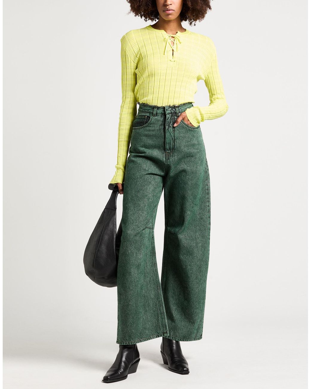 Roberto Collina Yellow Lime Sweater Cotton, Polyamide
