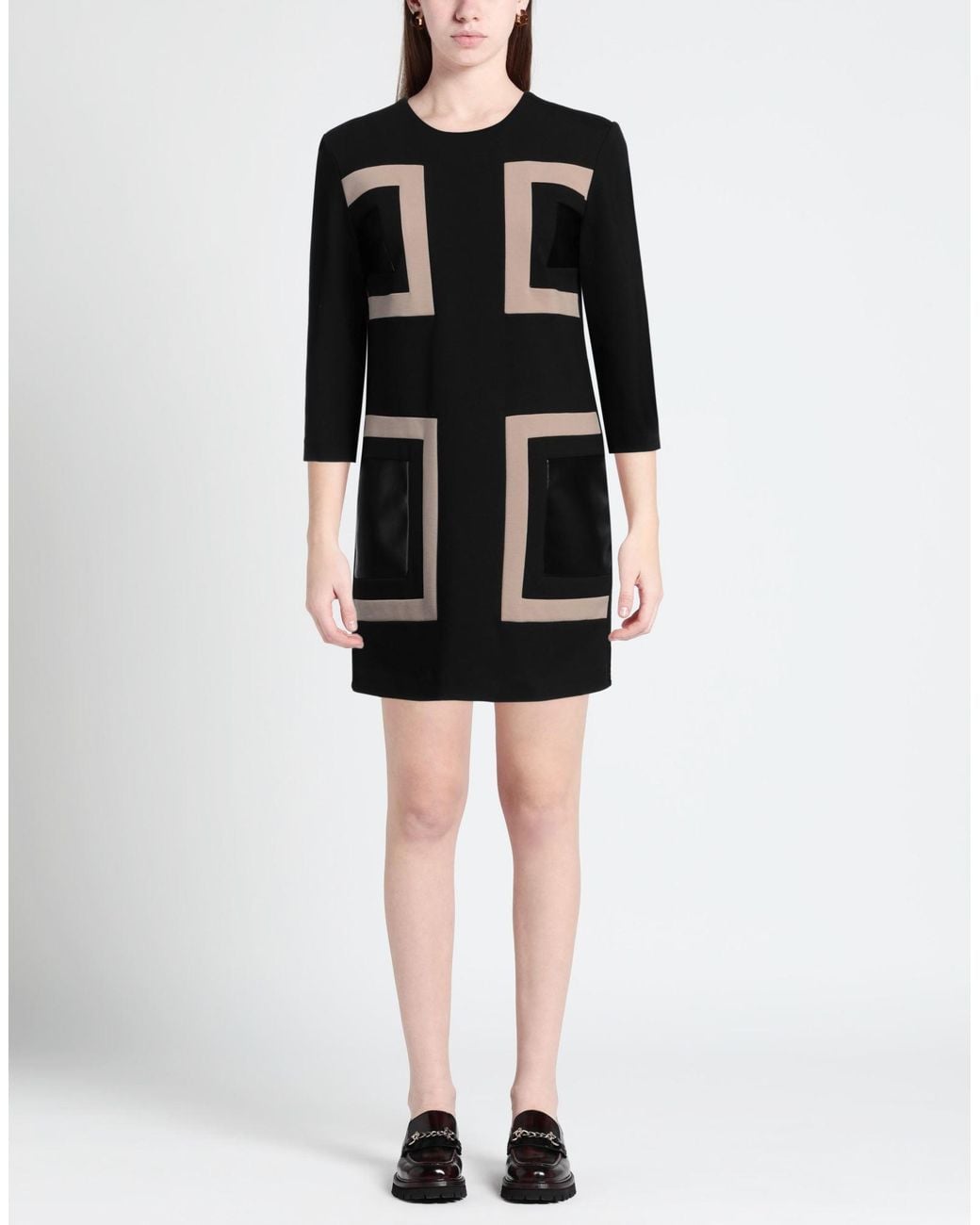 1 One Black Mini Dress Viscose, Nylon, Elastane, Polyester, Polyurethane