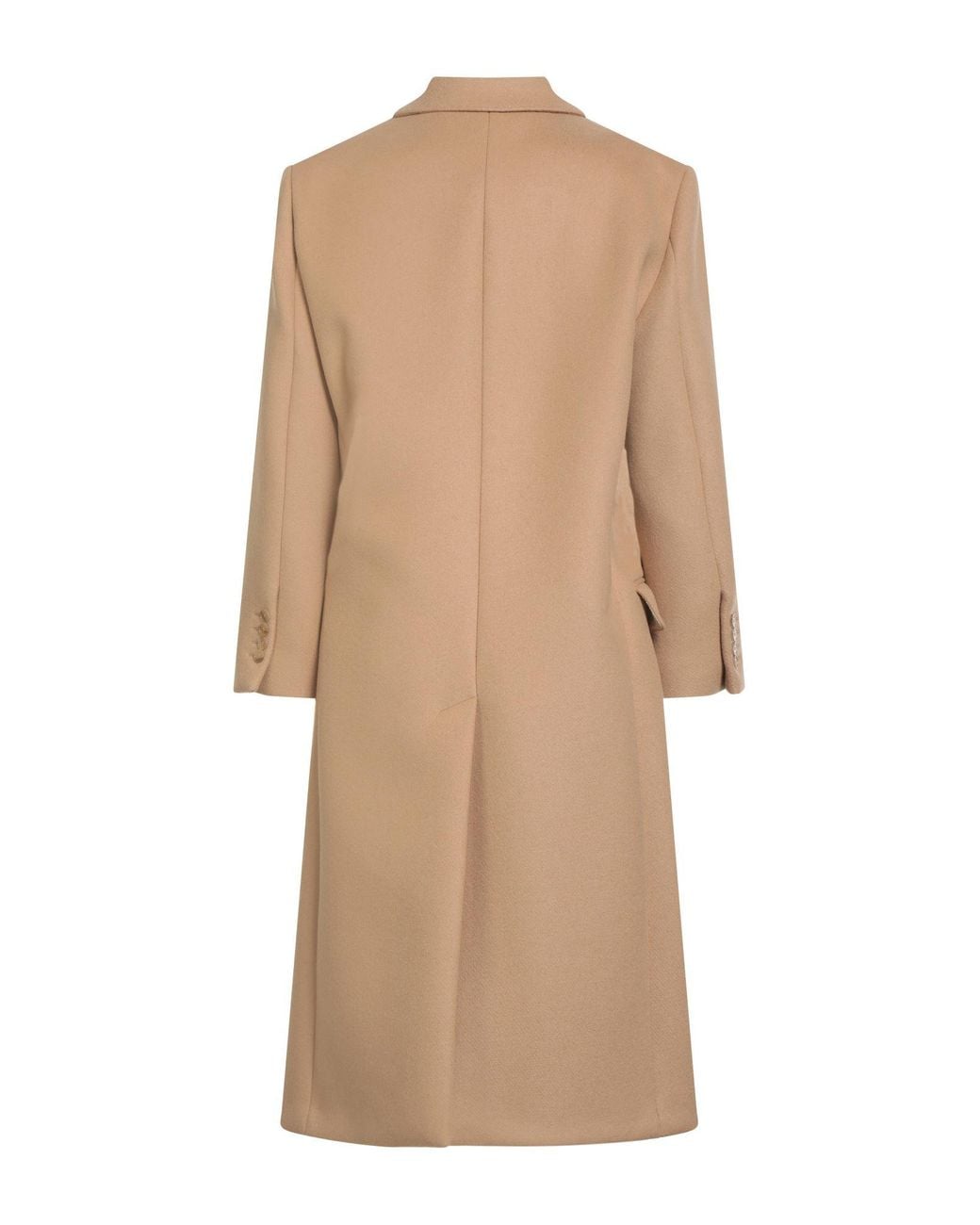 Sandro Natural Camel Coat Wool, Polyamide