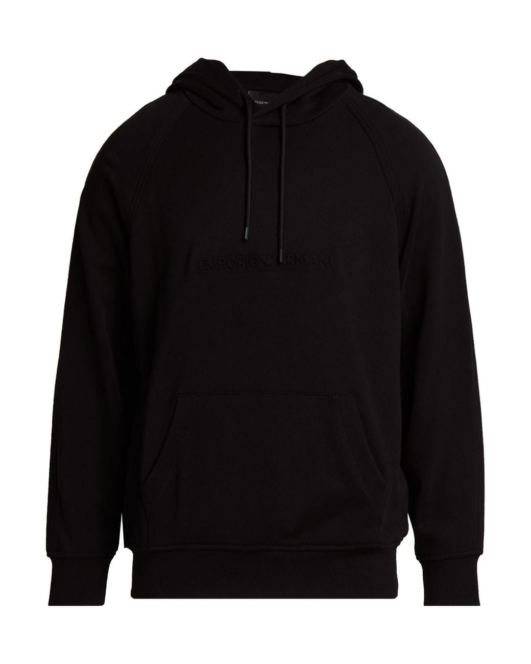Emporio Armani Black Sweatshirt Cotton, Elastane for men