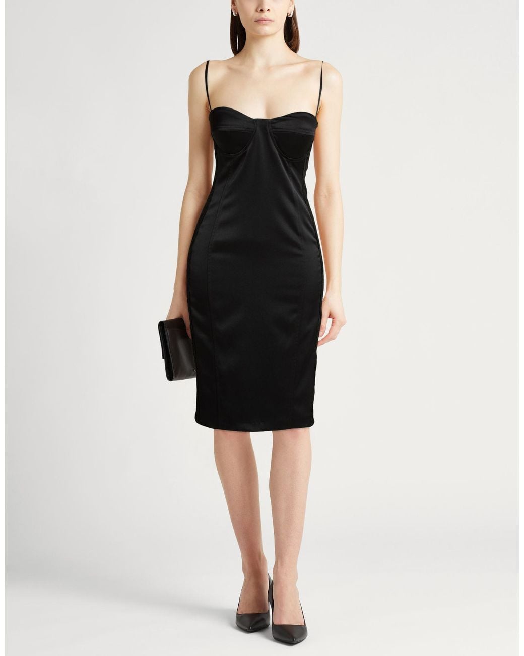 SILENCE LIMITED Black Mini Dress Pes, Elastane
