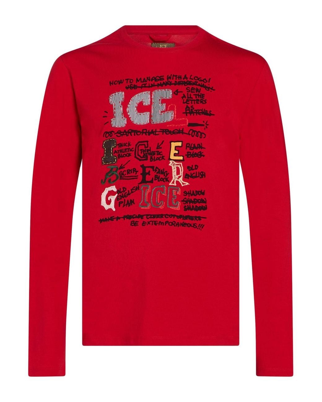 Ice Iceberg Red T-Shirt Cotton, Elastane for men