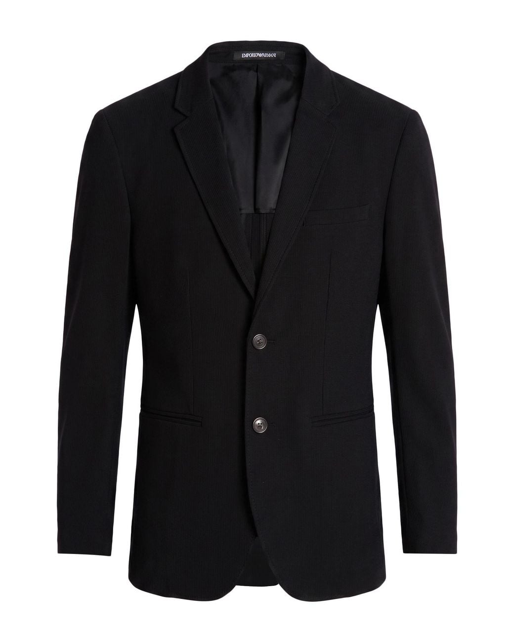 Emporio Armani Black Blazer Virgin Wool, Polyamide, Elastane for men