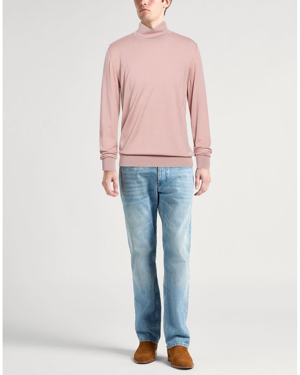 Cuello Alto Herno de hombre de color Pink