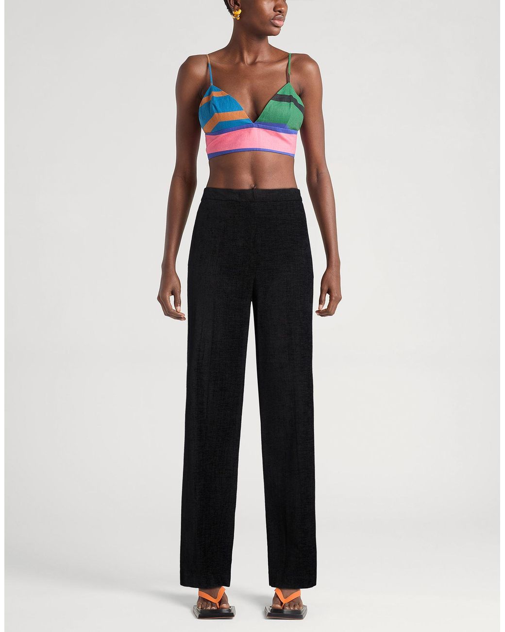 Kaos Black Pants Viscose, Cotton, Polyamide