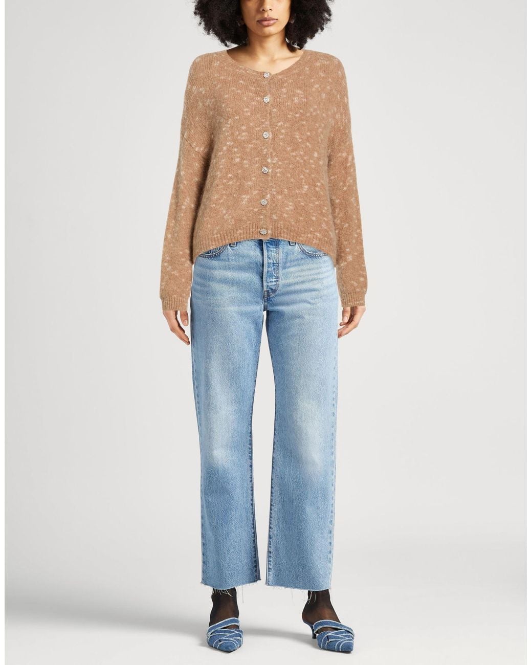 Motel Natural Cardigan Acrylic, Polyamide, Mohair Wool, Wool, Elastane