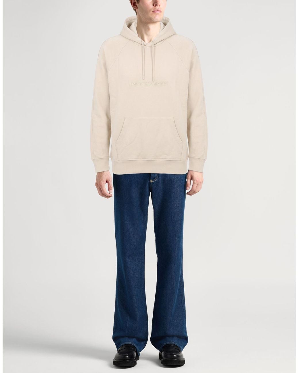 Emporio Armani White Sweatshirt Cotton, Elastane for men