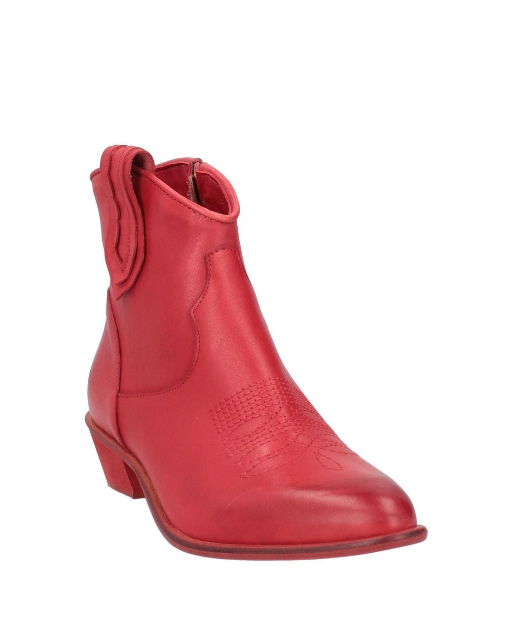 Baldinini Red Ankle Boots Calfskin