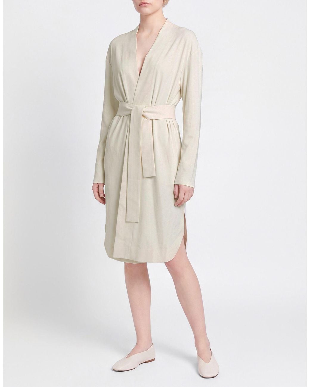 Max Mara White Overcoat & Trench Coat Polyester, Elastane