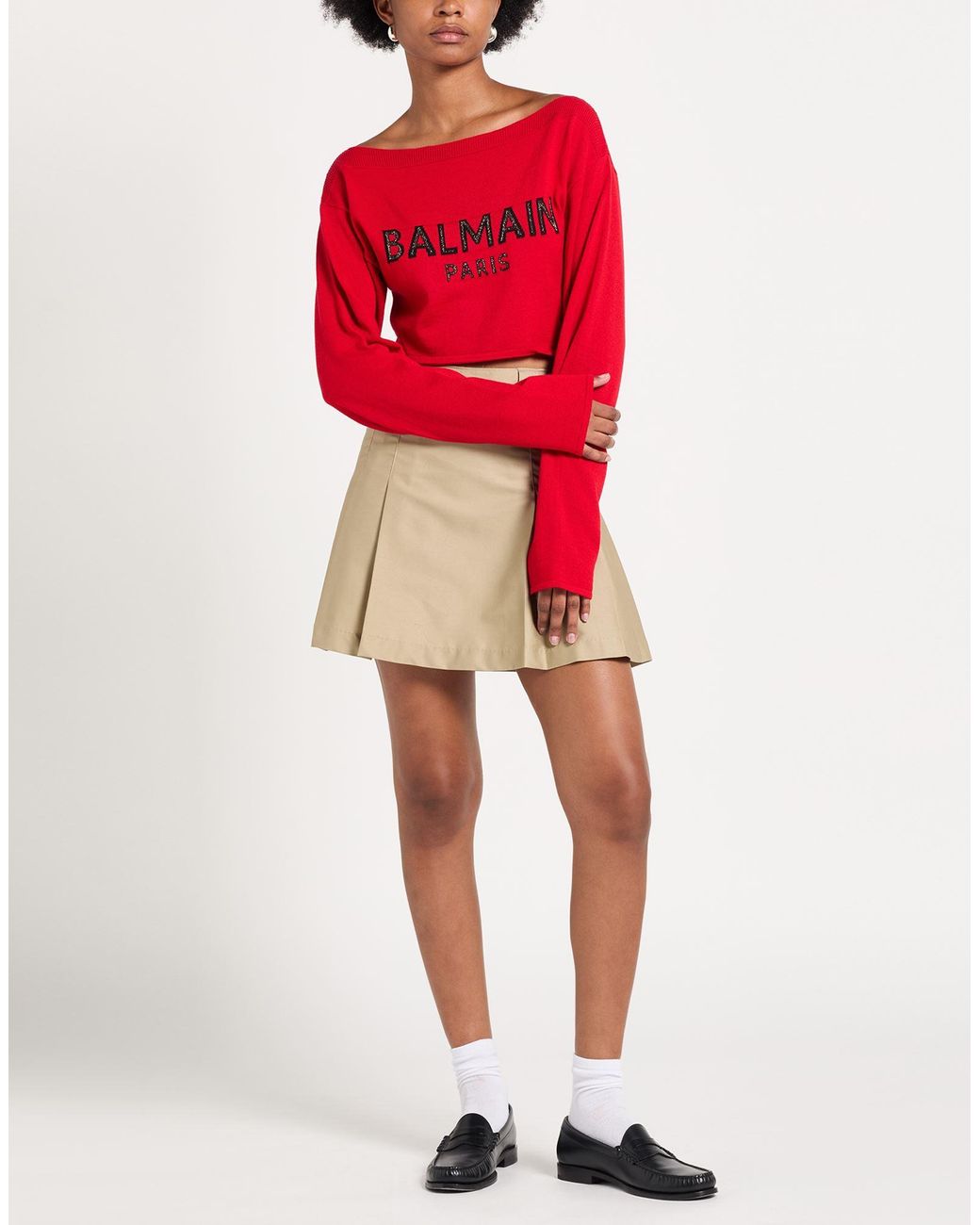 Pullover Balmain en coloris Red