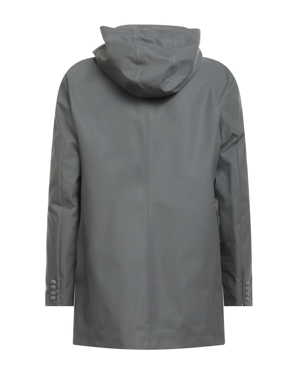 Thom Browne Gray Lead Overcoat & Trench Coat Wool, Polyurethane for men