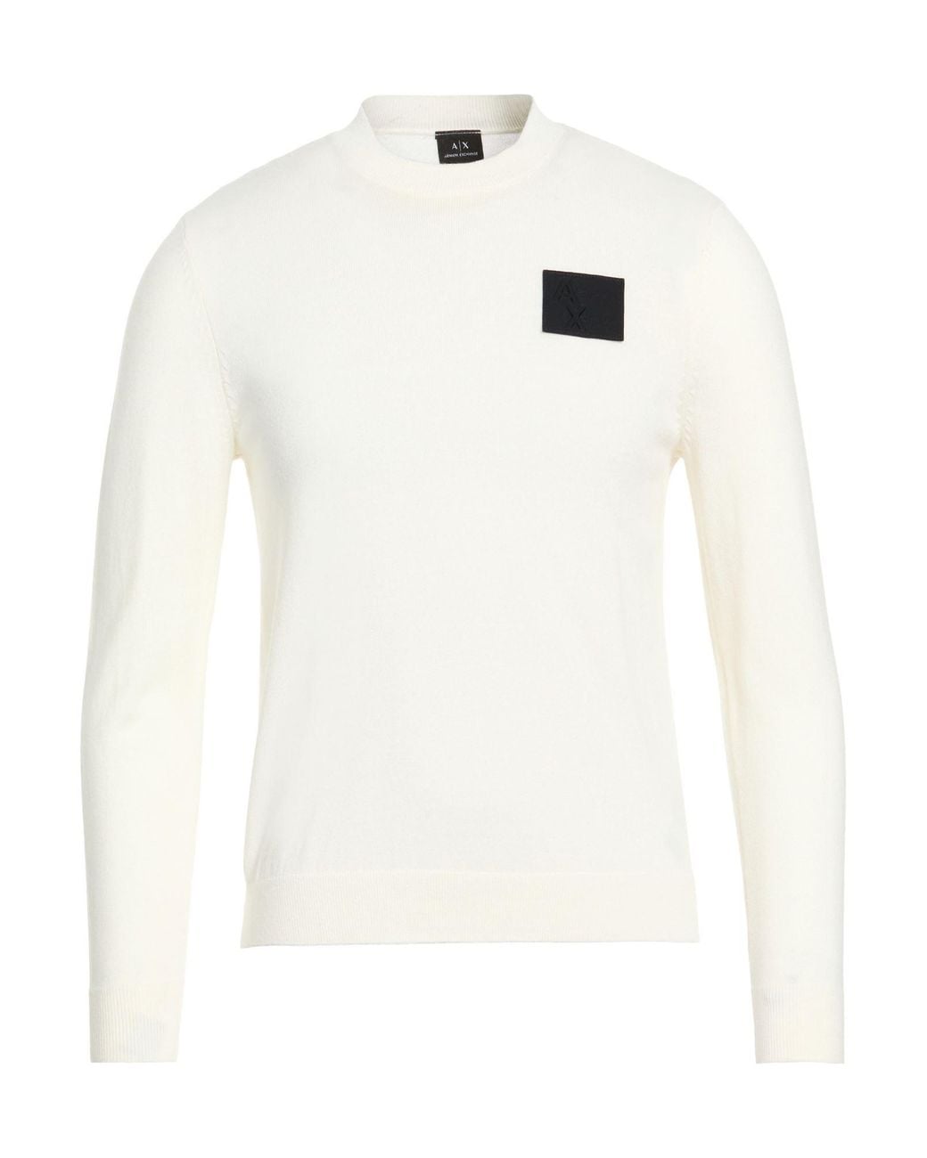 ARMANI EXCHANGE White Sweater Acrylic, Virgin Wool for men
