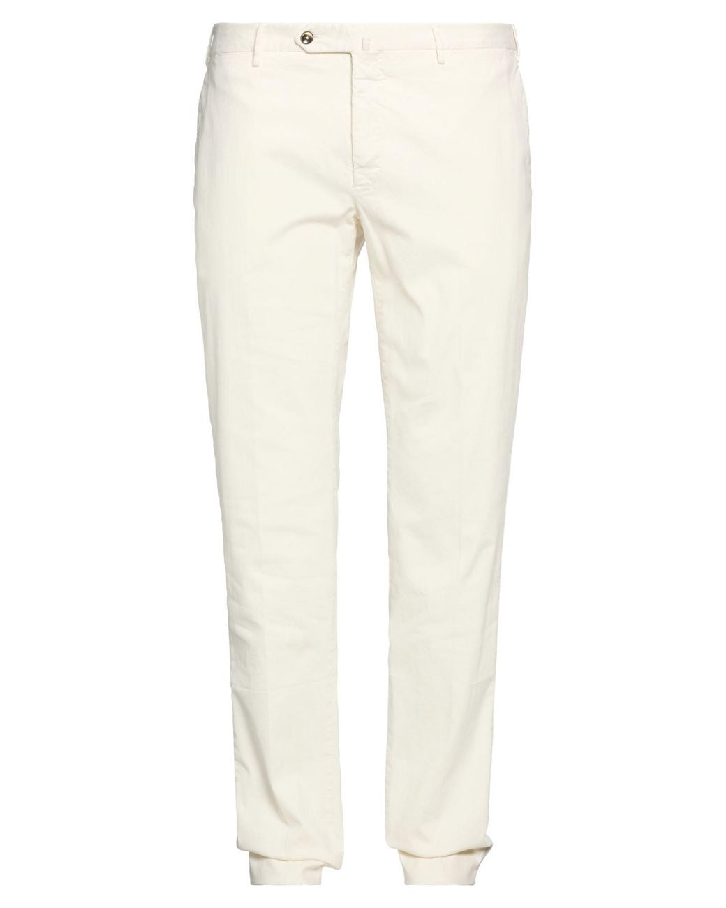 PT Torino White Pants Cotton, Elastane for men