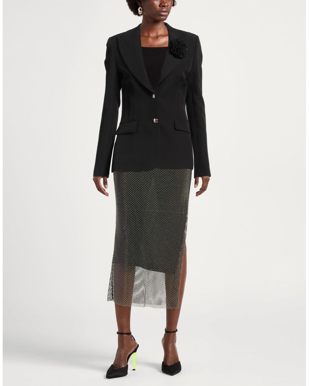 Gaelle Paris Black Blazer Polyester, Elastane