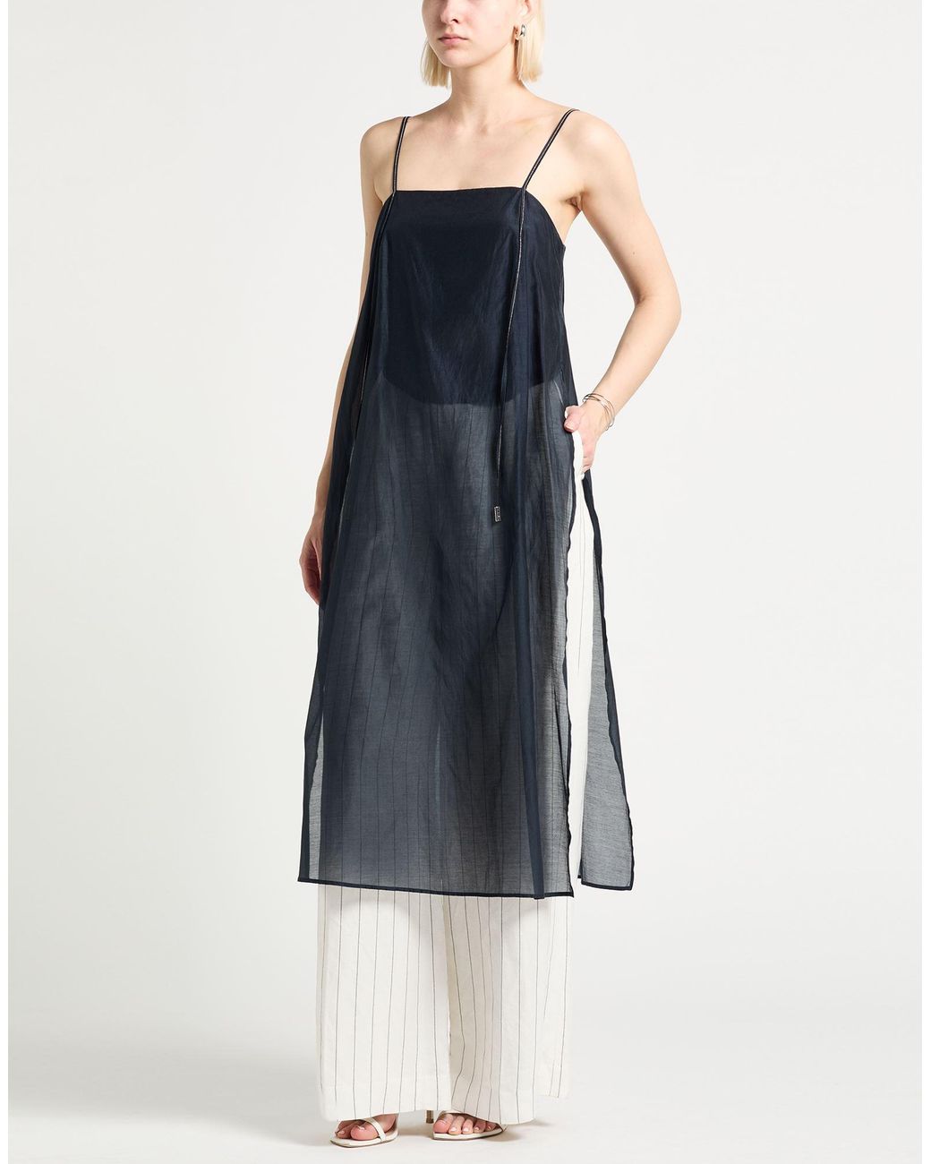 Peserico Gray Midnight Top Cotton, Silk, Elastane