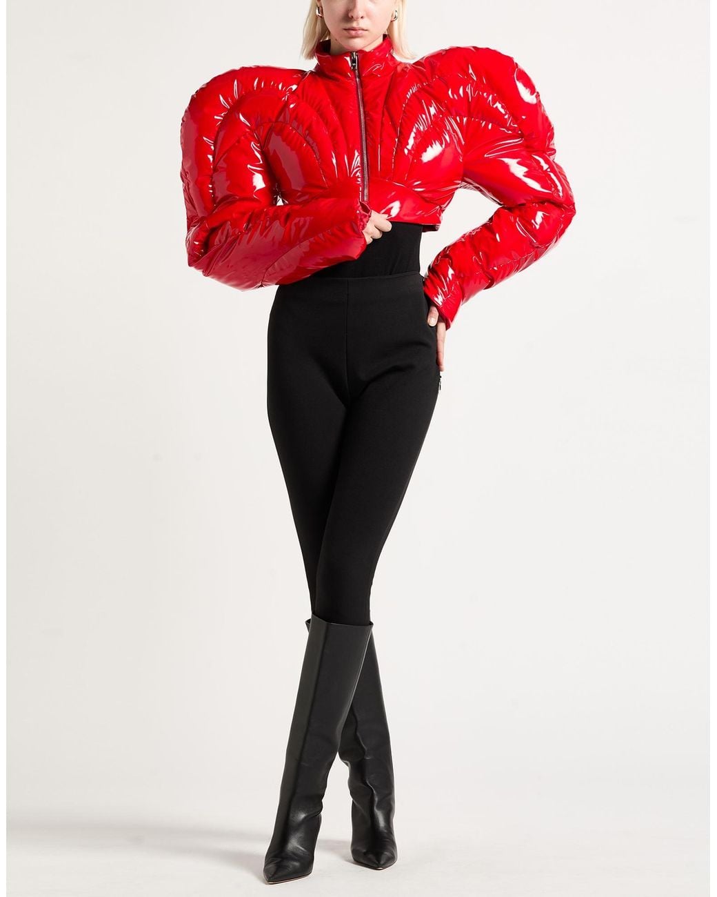 Dolce & Gabbana Red Puffer Polyester, Polyurethane