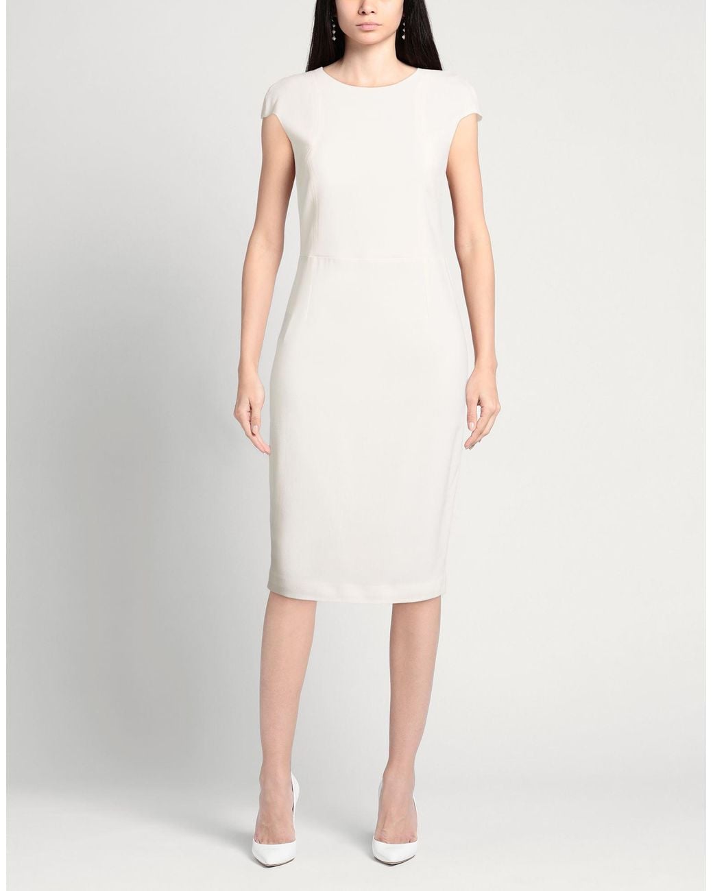 Tagliatore 0205 White Midi Dresses