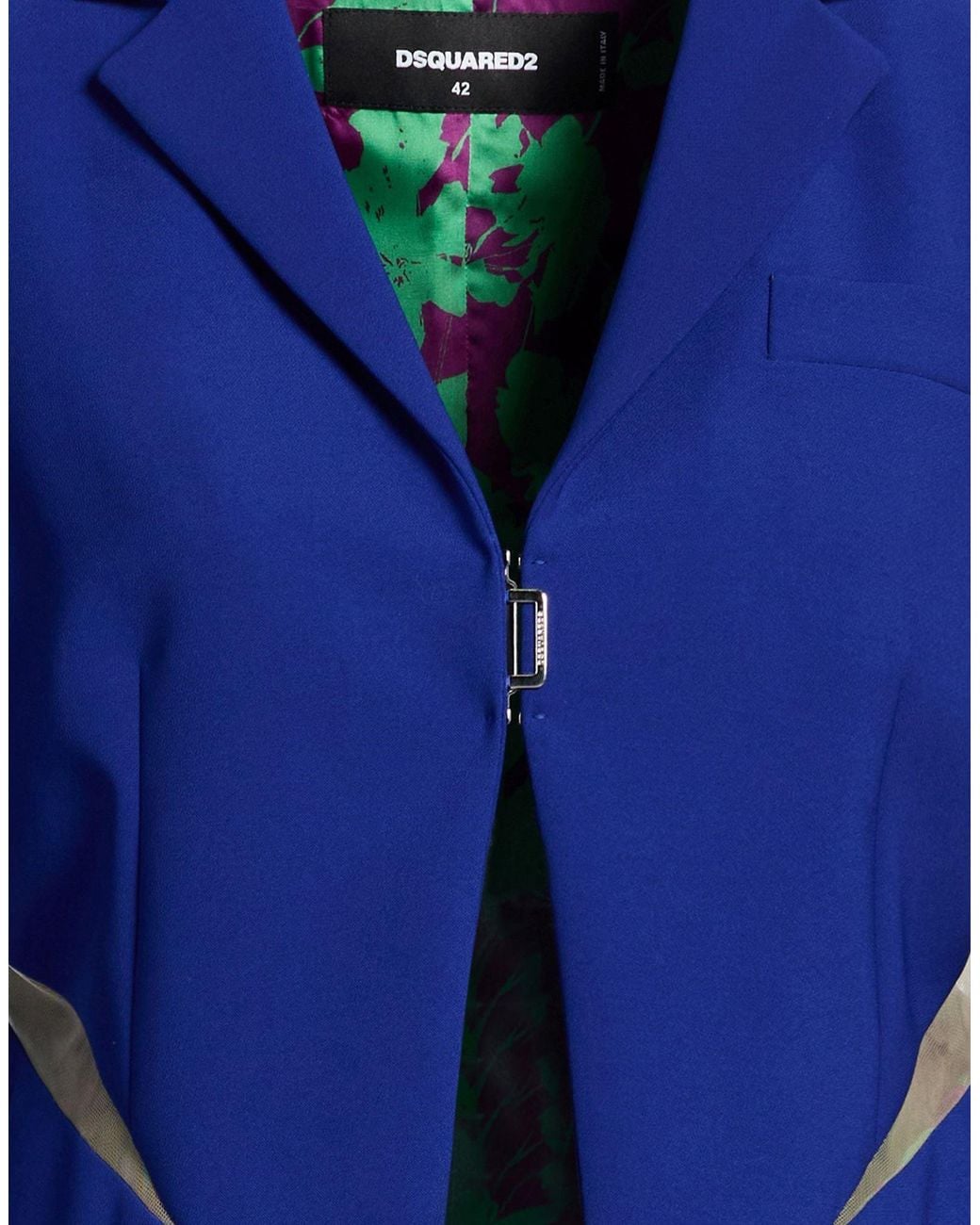 DSquared² Blue Bright Blazer Polyester, Polyurethane, Polyamide