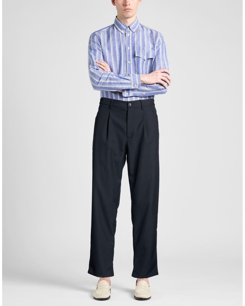 Lardini Blue Midnight Pants Polyester, Wool for men