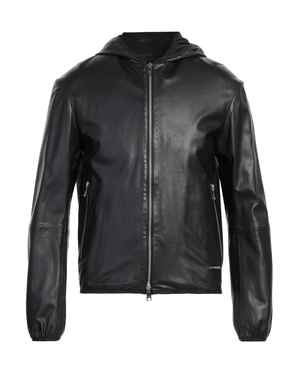 ARMANI EXCHANGE Black Jacket Lambskin for men