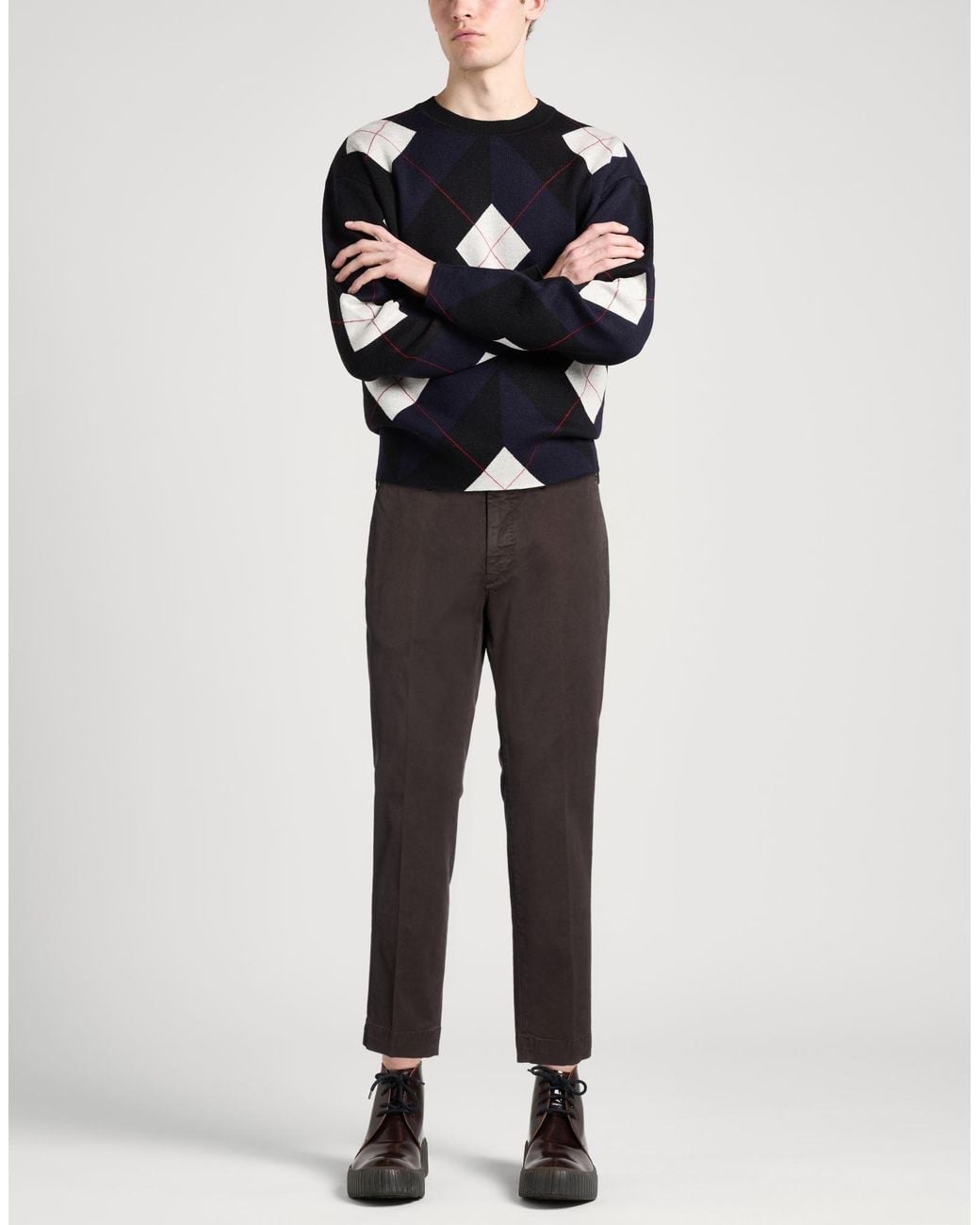 Incotex Gray Pants Cotton, Elastane for men