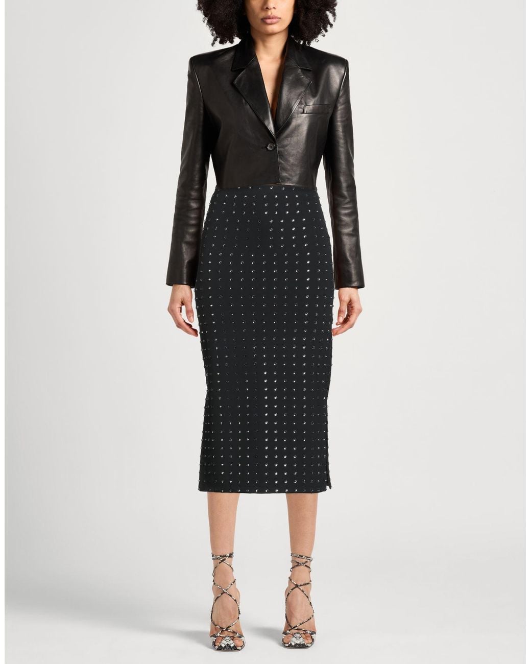 Sportmax Black Midi Skirt Polyamide, Elastane