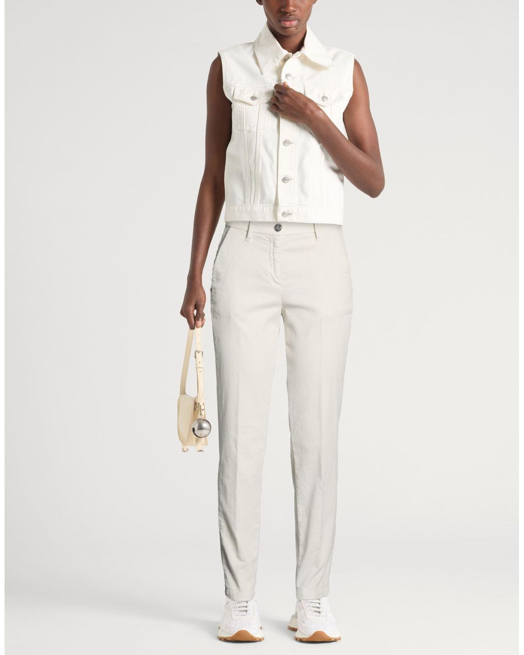 Jacob Cohen White Pants Cotton, Lyocell, Elastane