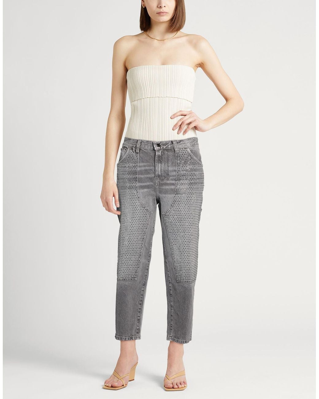 Liu Jo Gray Jeans Cotton