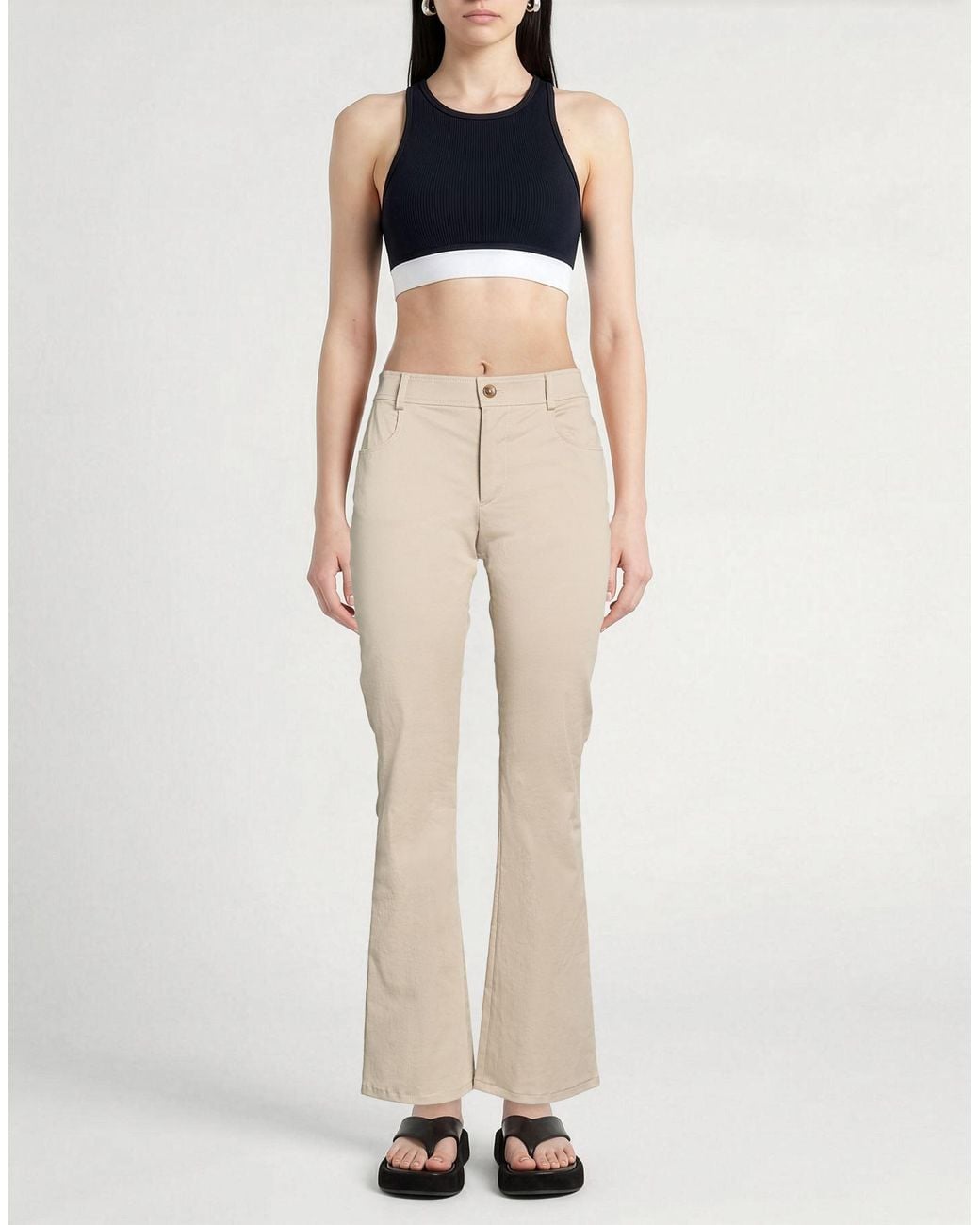 Alberta Ferretti Natural Pants