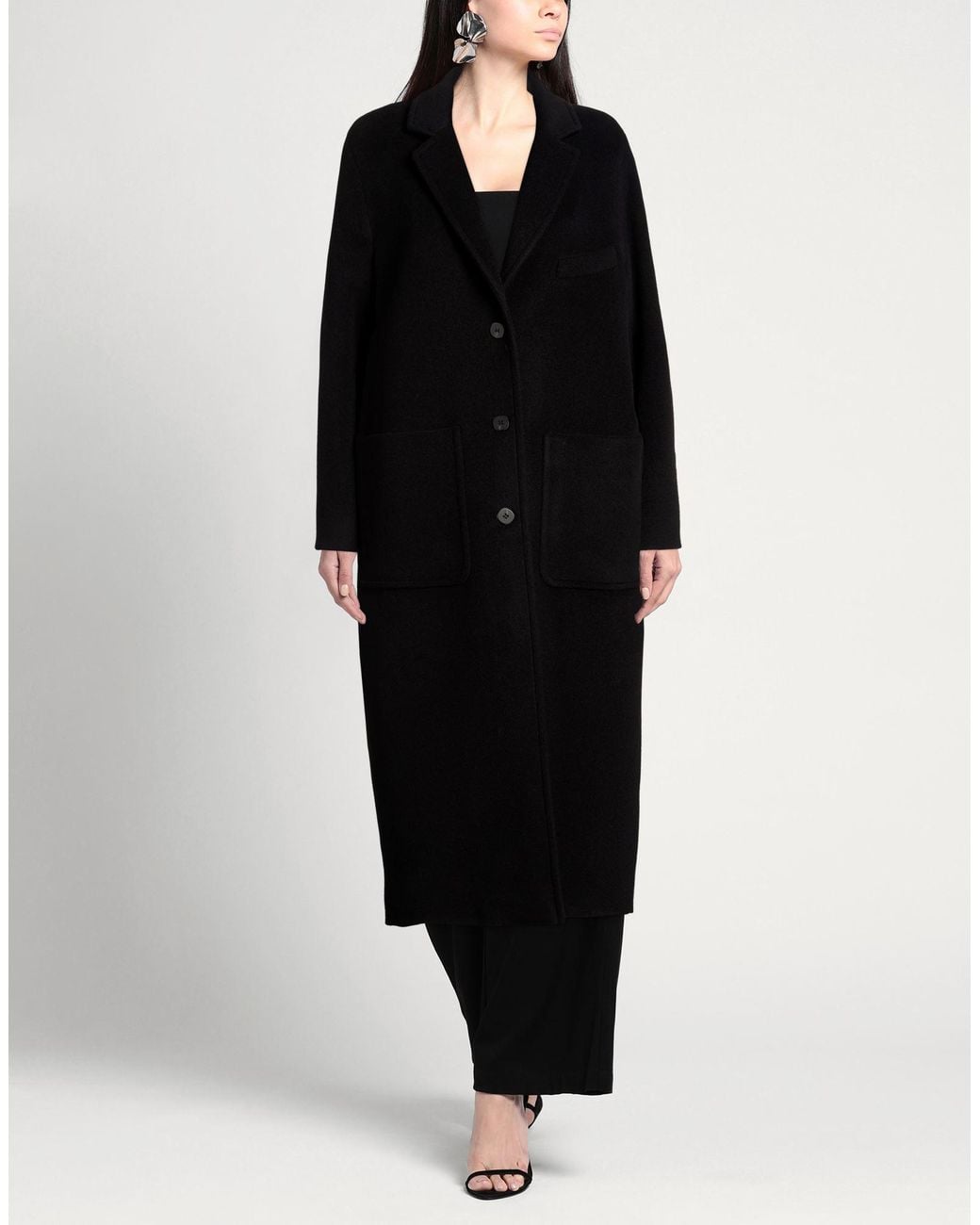 BRERAS Milano Black Coat Wool