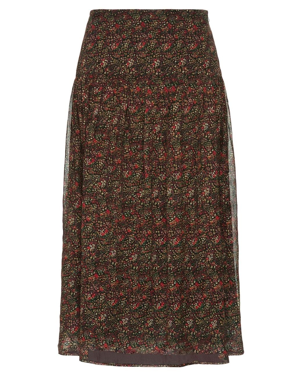 Really Wild Clothing Brown Midi Skirt Silk