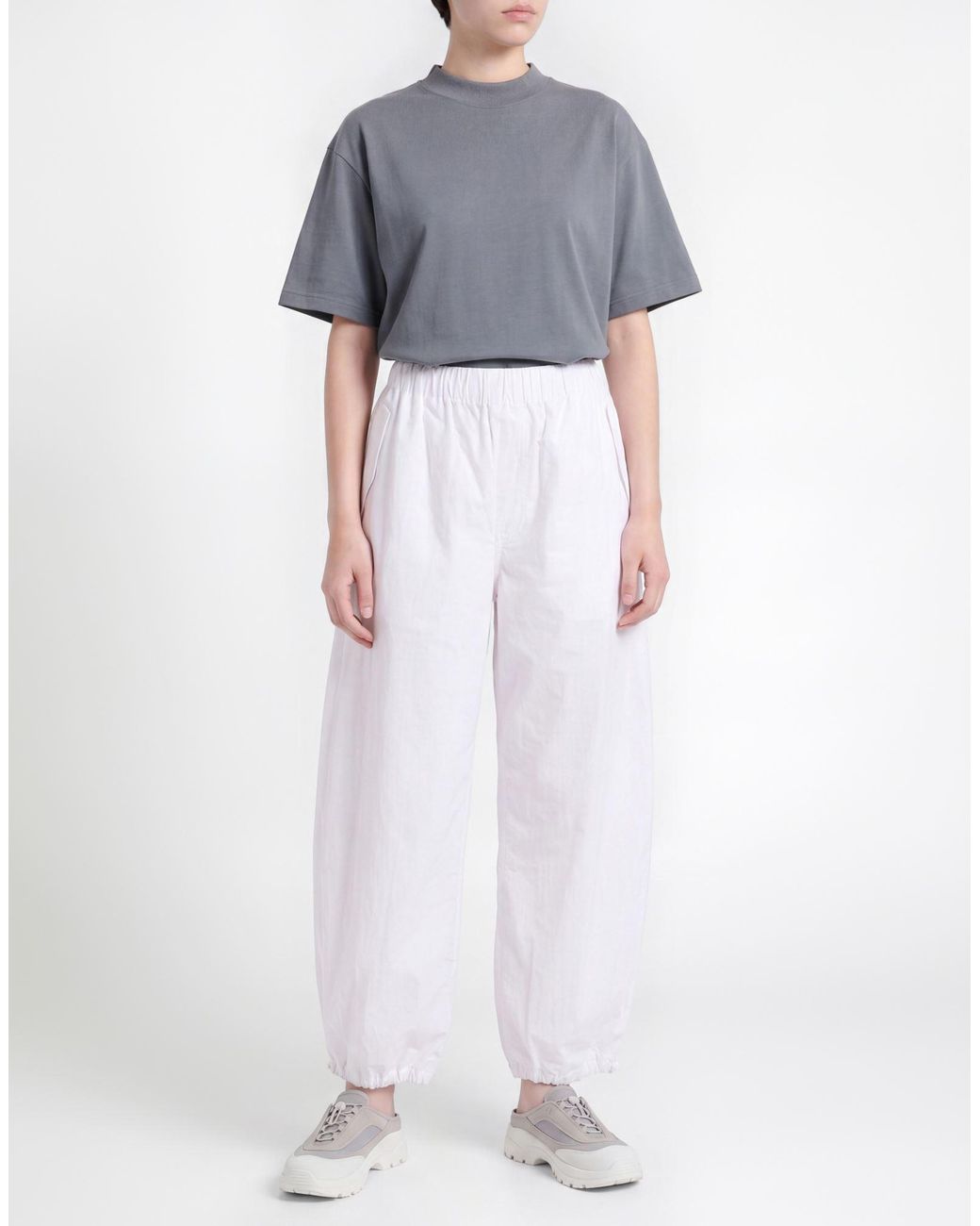 Wardrobe NYC White Pants Cotton, Polyamide
