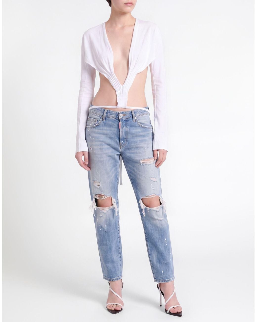 DSquared² White Bodysuit Cotton