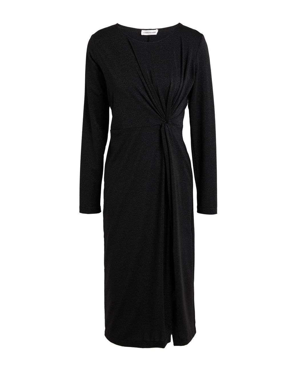 Sandro Ferrone Black Midi Dress Polyester, Viscose, Polyamide, Elastane