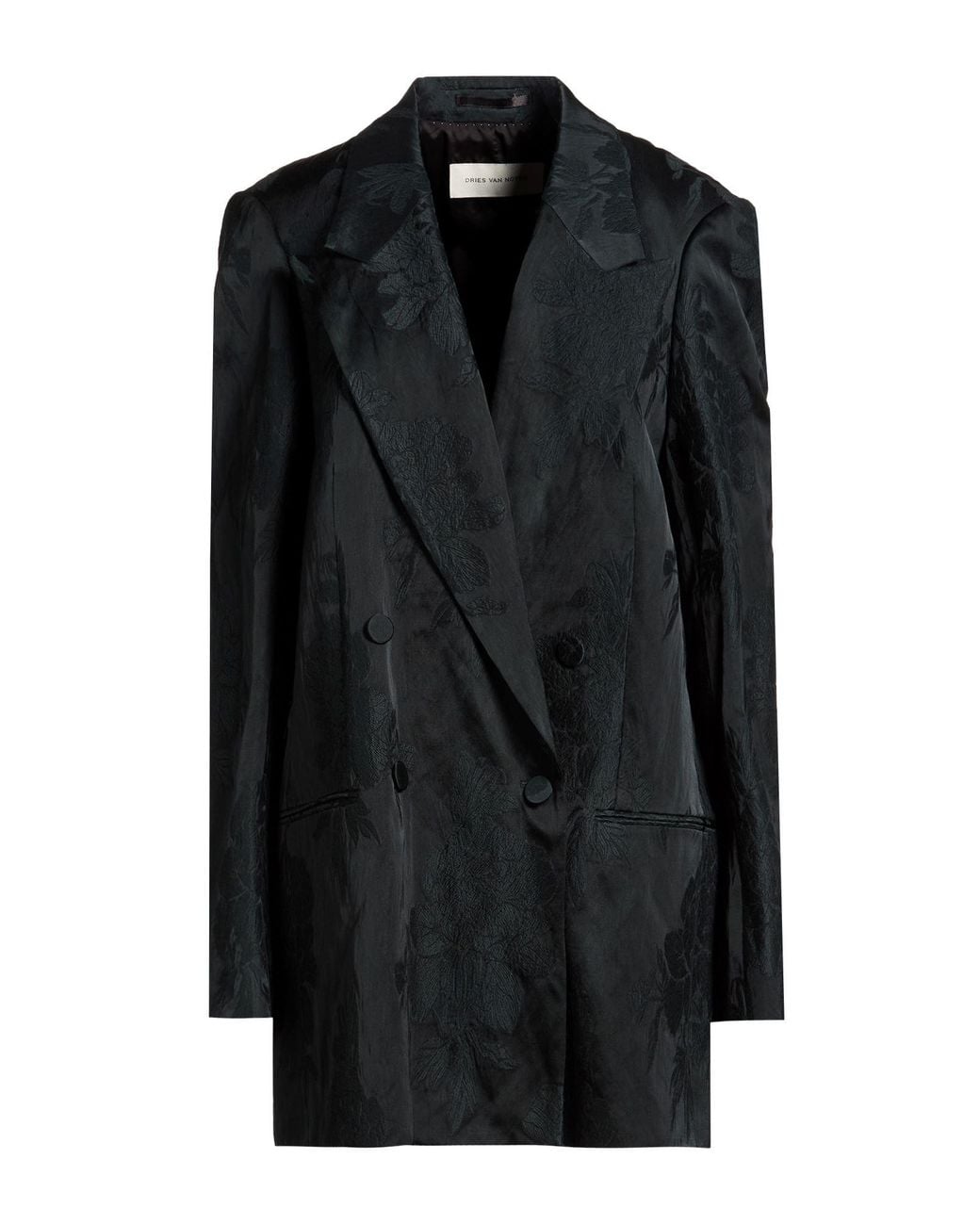 Dries Van Noten Black Dark Blazer Cotton, Viscose, Metallic Fiber