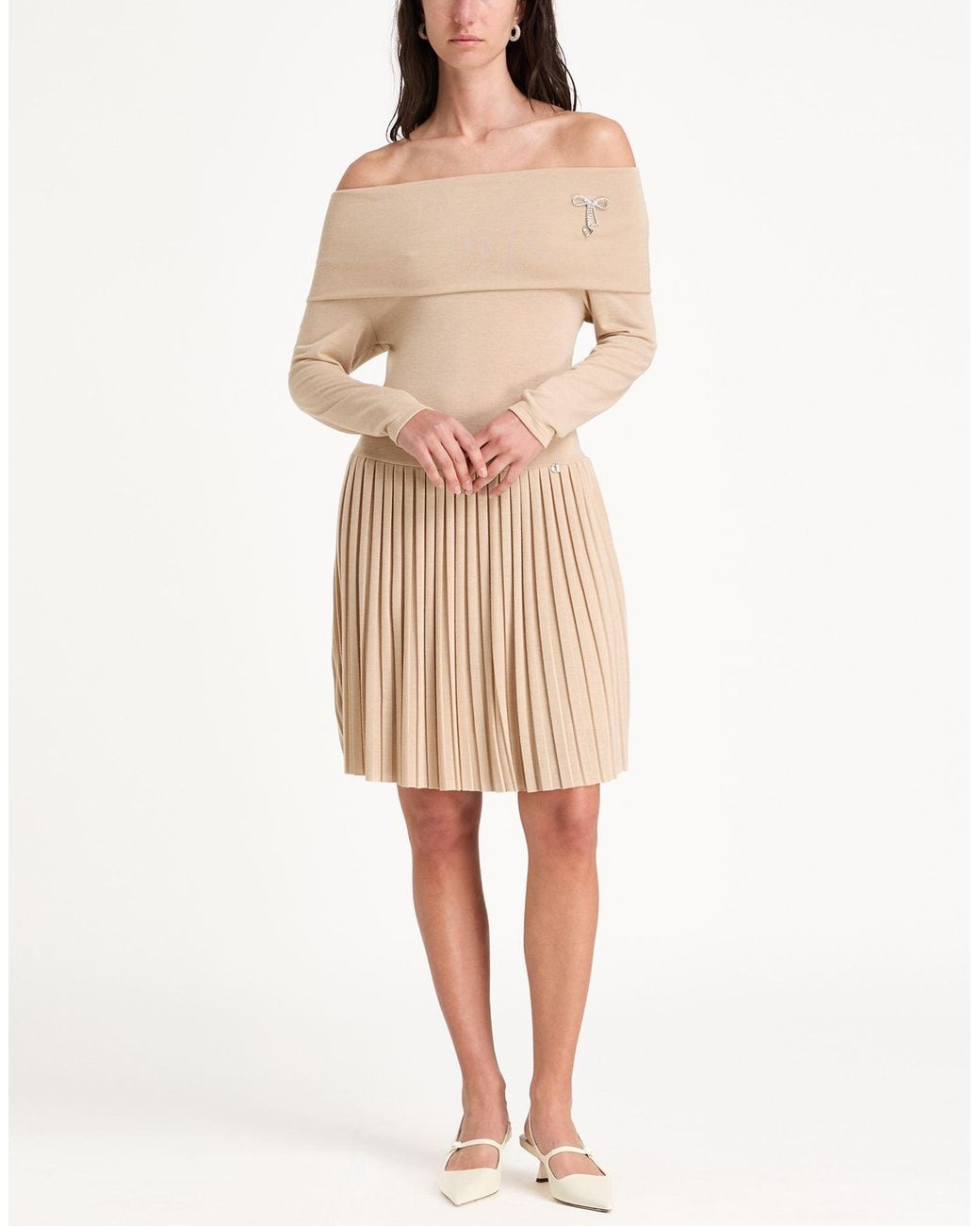 Dixie Natural Mini Dress Polyester, Viscose, Elastane